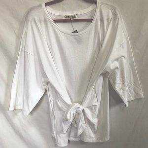 NWT | Express | White tie front quarter sleeve top